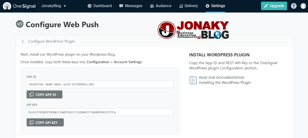 configure web push - OneSignal Push Notifications